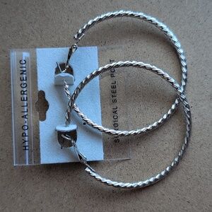 Silver Hypo-Allergenic Hoop Earrings